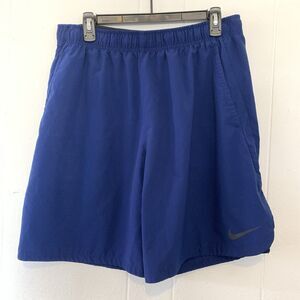Nikes Mens XL Shorts Athletic Blue Pockets Drawstring Running Slit